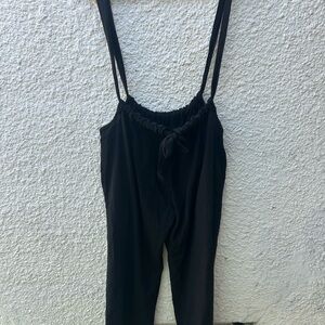 Black Minimalist Jumpsuit with Adjustable Straps